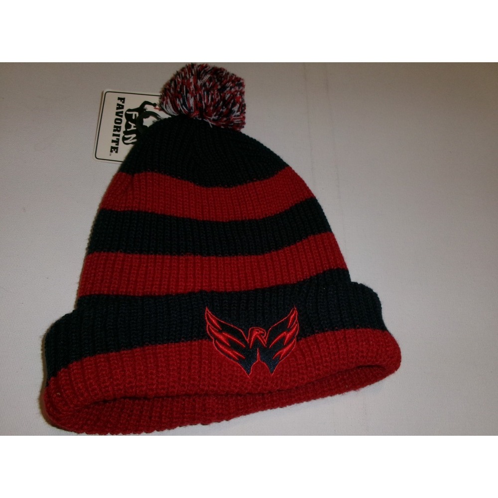 WASHINGTON CAPITALS    KNIT BEANIE TOBOGGAN Y2K 00s HAT CAP VINTAGE D-STOCK BK